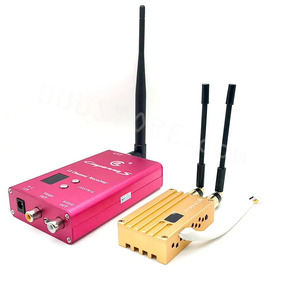 

1.2G 8W High Power Wireless Analog Video Transmitter 12CH Receiver FPV Transmission System for RC Models UAV Airplane