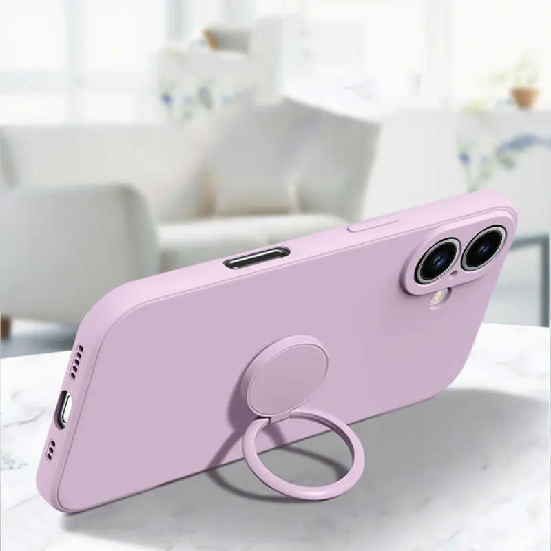 Luxury Silicone Magnetic Case with Shockproof Ring Holder Cover