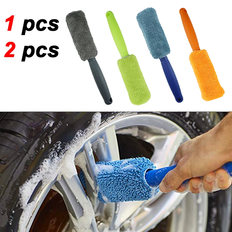 Portable Superfine Fiber Wheel Rim Brush For Car Washer Tyre Brush