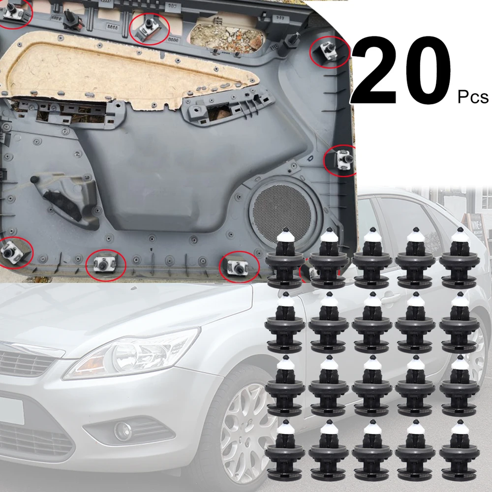 20 шт. для Ford Focus 2 MK2 2004 - 2012 C-Max 2003-2010 Kuga 1 MK1 C394 2008-2012 Дверная панель карточка отделка Зажим внутренняя фиксирующая заклепка