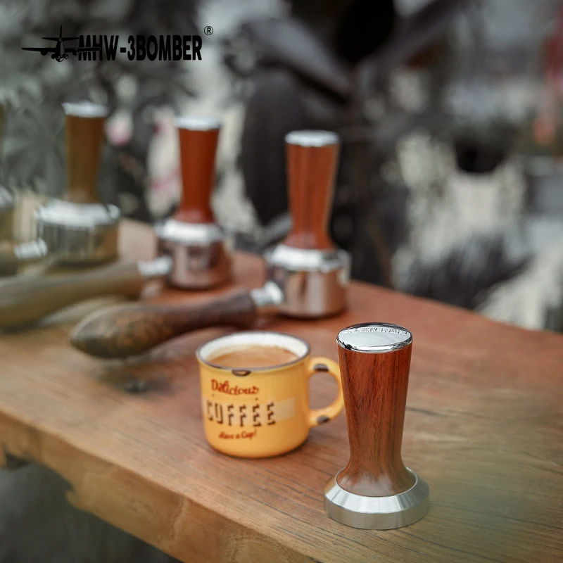Tamper à Café 51 Mm – Tampon Manuel En Acier Inoxydable Avec Poignée En Bois, Pour Expresso Parfait