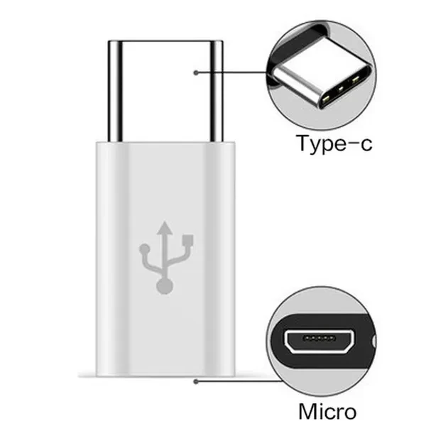 Переходник с USB Type C на Micro USB для Android, адаптер для телефона, планшета, преобразователь с Micro USB «папа» на Type C «мама» для Xiaomi, Huawei