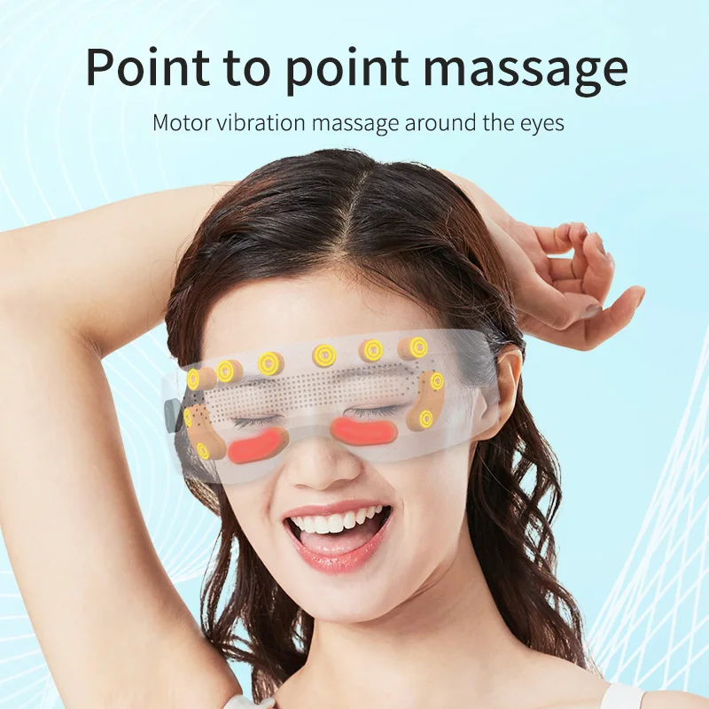Gentle Visible Eye Acupressure Massager with 3 Mode Rechargeable Eye Care Device with Vibration Bluetooth for Refresh Eye