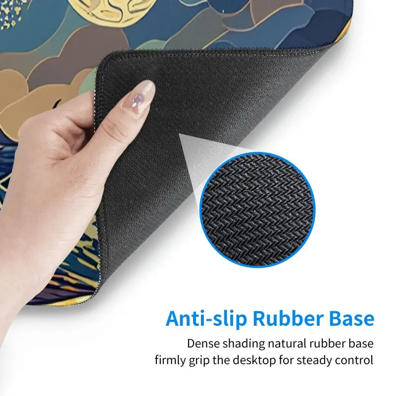 Personalizado Impressão hd Mousepad Japão Arte Grandes Ondas Mouse Pad de Borracha Playmat Borda de Bloqueio Não-deslizamento Escritório Computador Ratos Pads Xxl Novo pc - Imagem 2