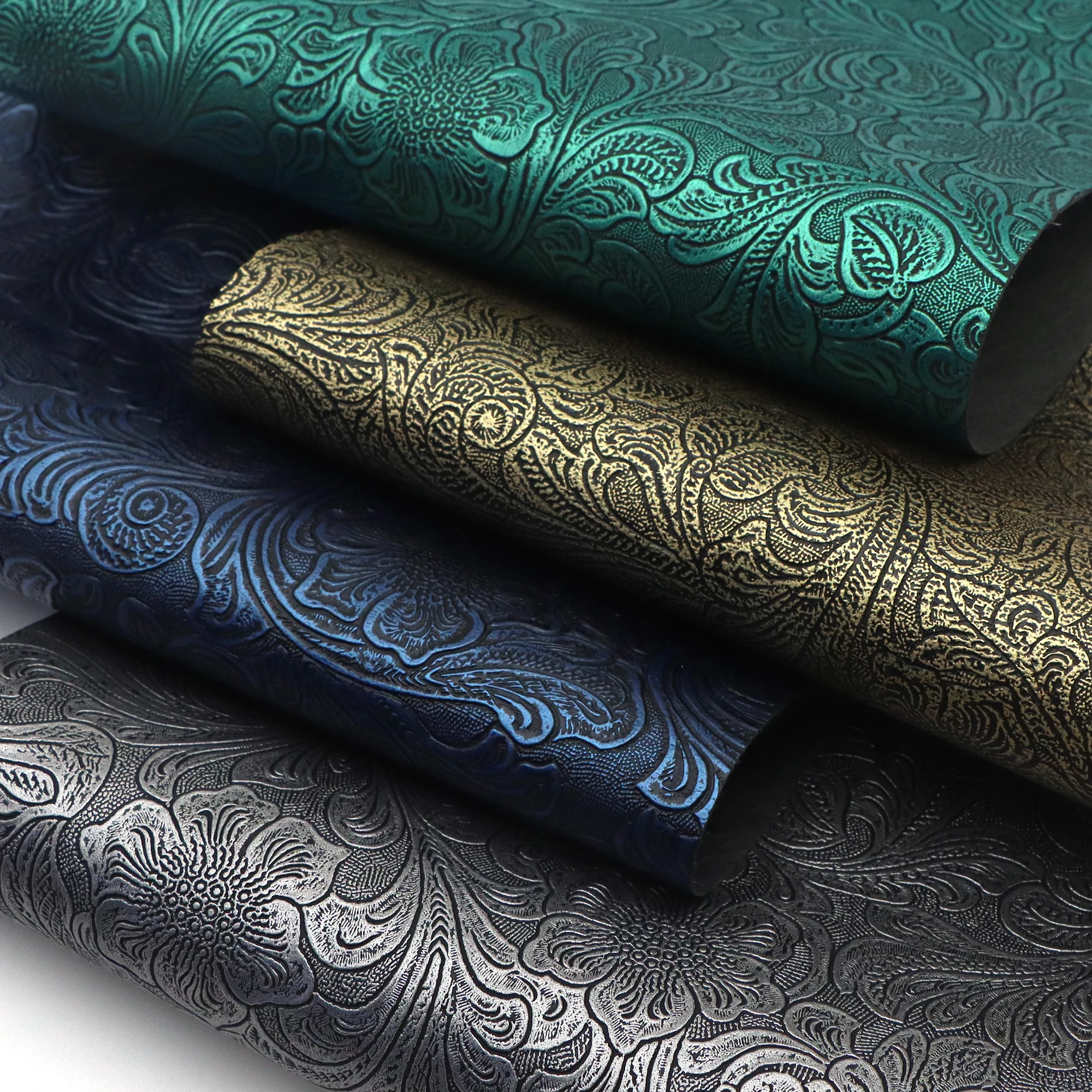 1Pc 20x33cm Versatile & Stylish DIY Faux Leather Sheets Bump Textured Retro Swirls Pattern for DIY Crafts Accessories Projects leather fabric