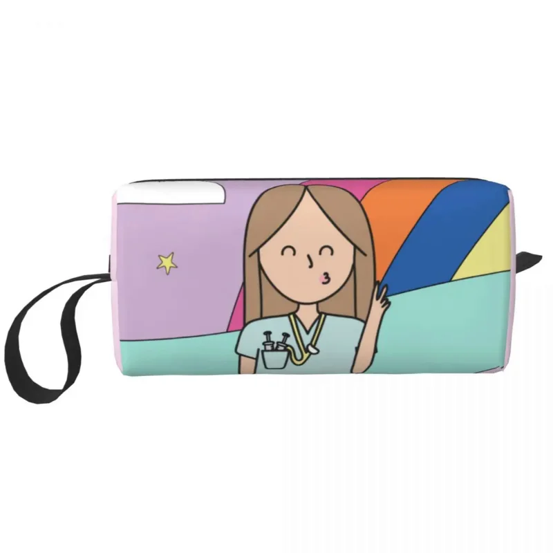 

Милая мультяшная докторская медсестра, дорожная сумка для туалетных принадлежностей для женщин, косметический Органайзер для макияжа, набор для хранения косметики