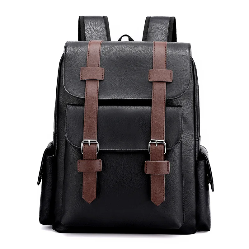 Large Capacity Soft PU Leather Backpack for Casual Business Travel