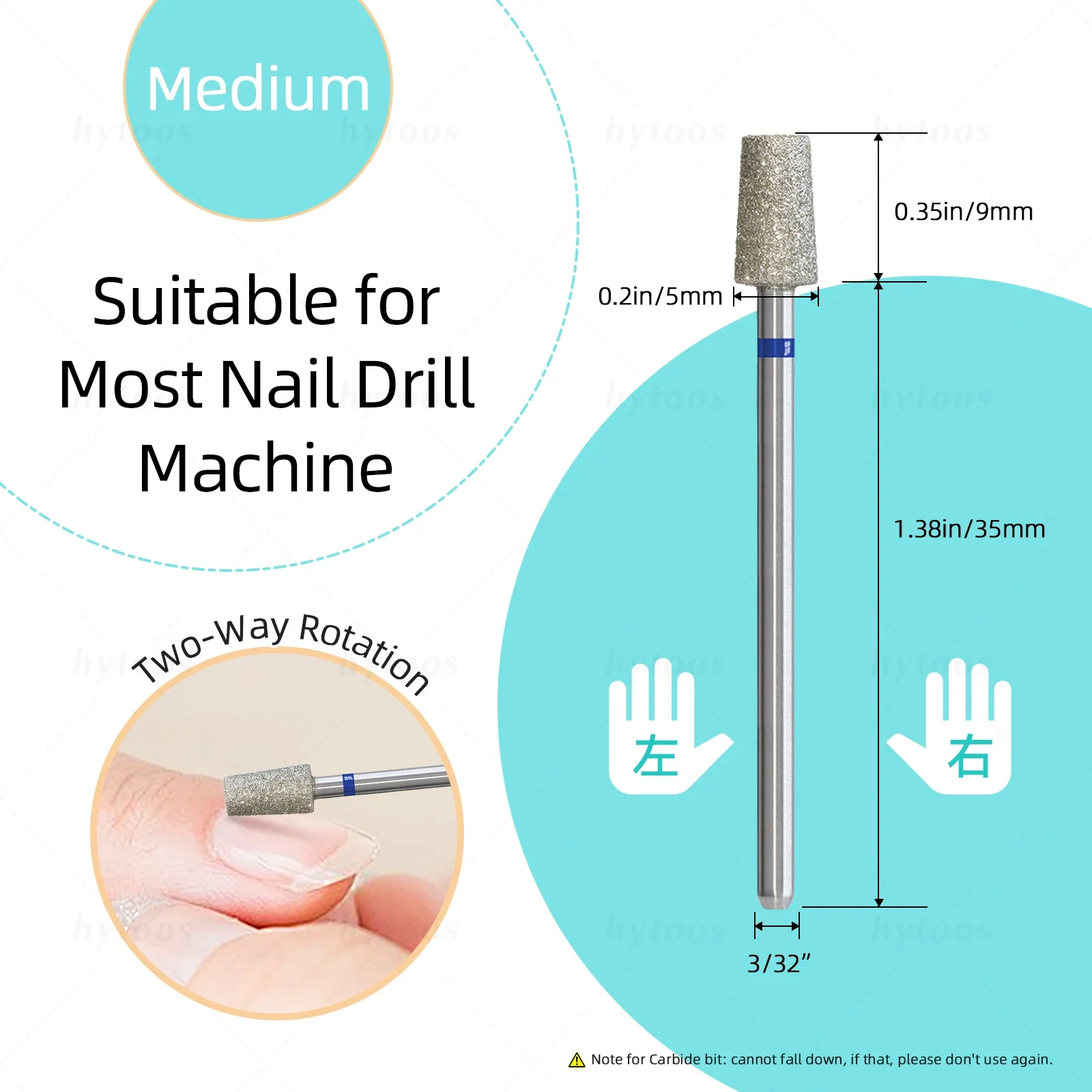 5Pcs/Set Diamond Nail Drill Bits Russian Cuticle Clean Nail Bit Professional Safety Under Cleaner Dead Skin