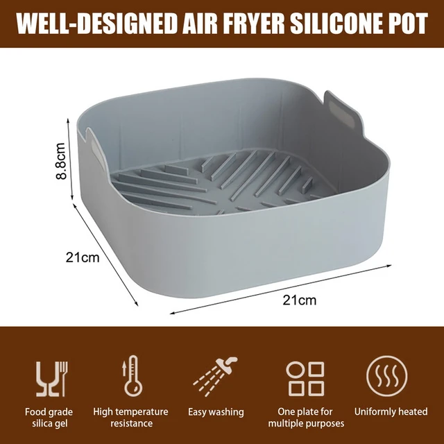 Air Fryer Silicone Baking Tray Steaming Pan Pad Special Mold for