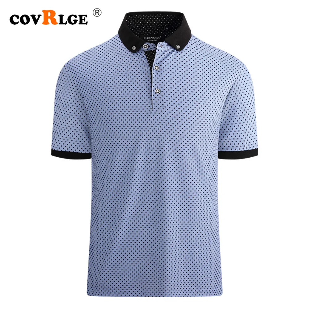 

Covrlge Summer Men's Shorts Sleeve Polo Business Clothes Polo Shirt Men Stritching Luxury Men Tee Shirt Brand Polos Male MTP232