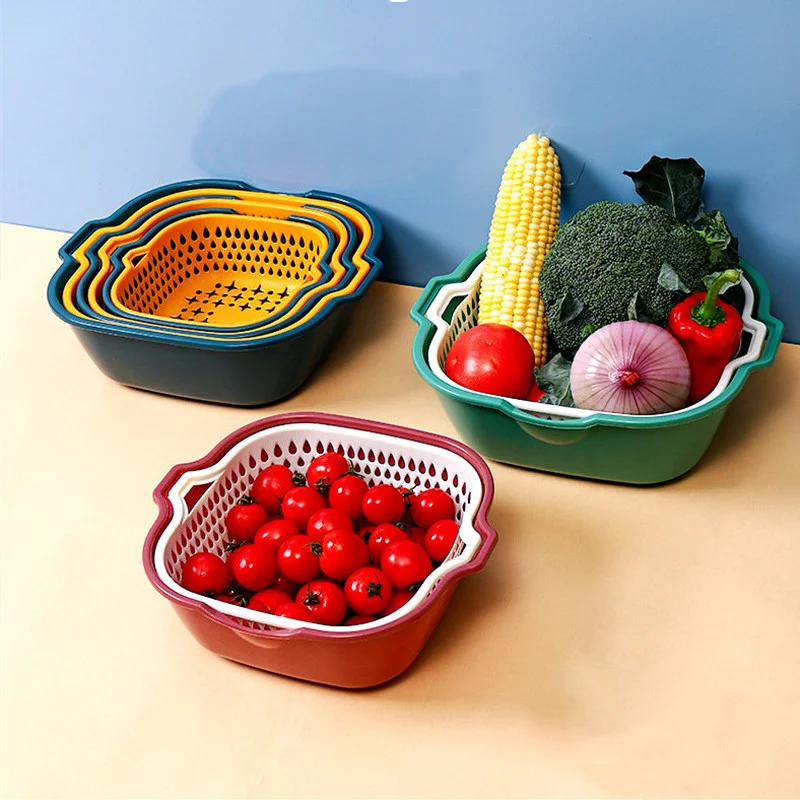 Drain Basket Vegetable and Fruit Multi-Functional Plastic Washing Basket