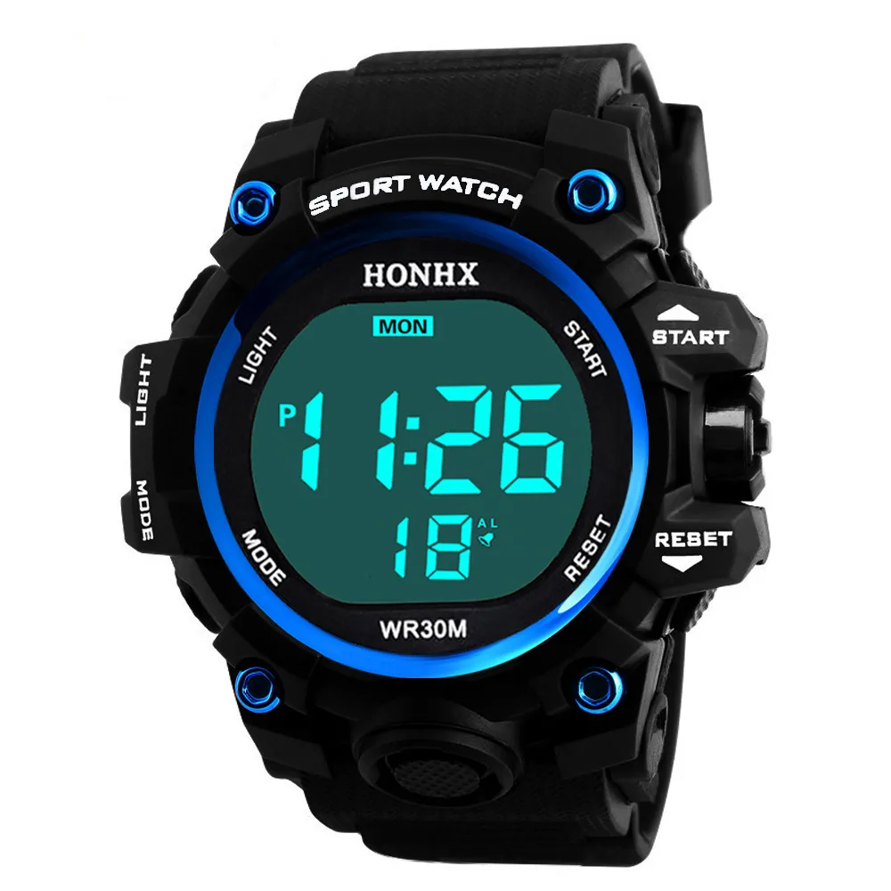 

Fashion Digital Watches Led Luminous Round Wristwatch Silicone Strap Waterproof Dial Running Clock Sport Wristwatches Часы