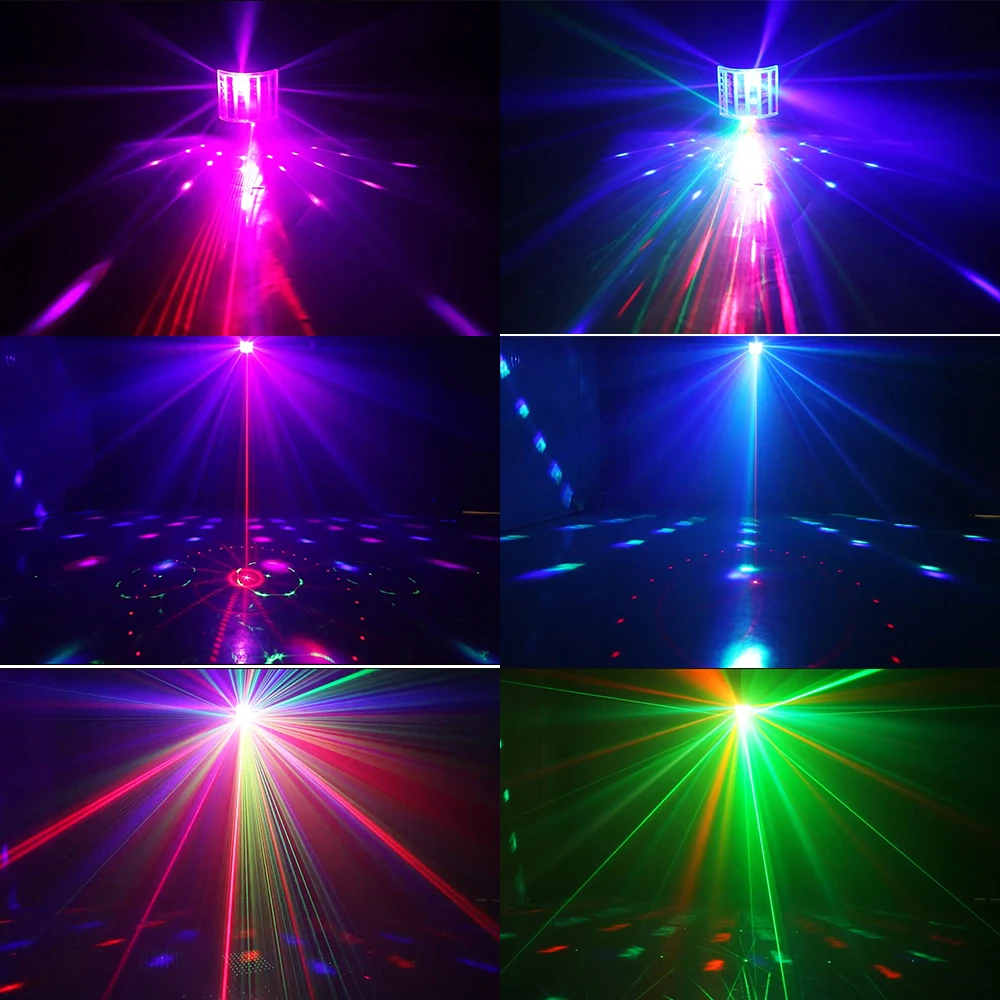 LED Butterfly Stage Lights Remote Control Dj RGB Led Four in one laser strobe light colorful ktv flash room bar nightclub lights led light,led stage light,mini led stage light