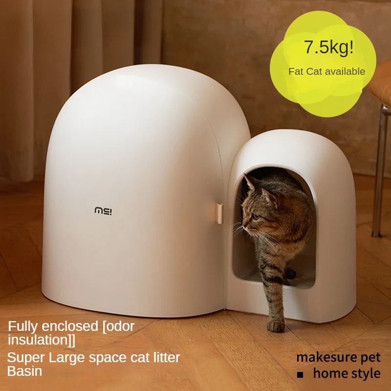 Cat Litter Box Fully Enclosed Large Size Cat Toilet Corridor Deodorant Anti-splashing Table Cat Supplies Pet