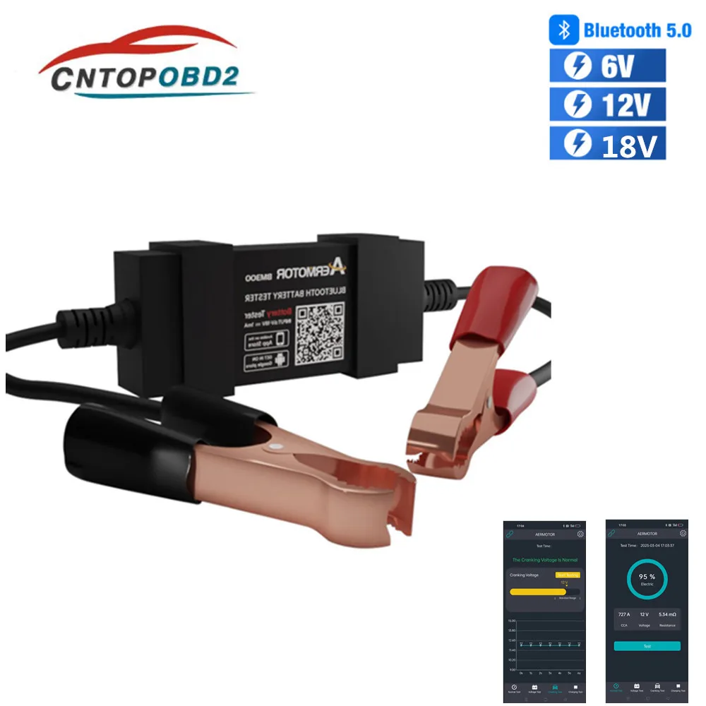 6-18V Wireless Car Bluetooth Battery Monitory Voltage Charging Cranking Test Car Battery Health Check Via Android IOS APP car battery checker