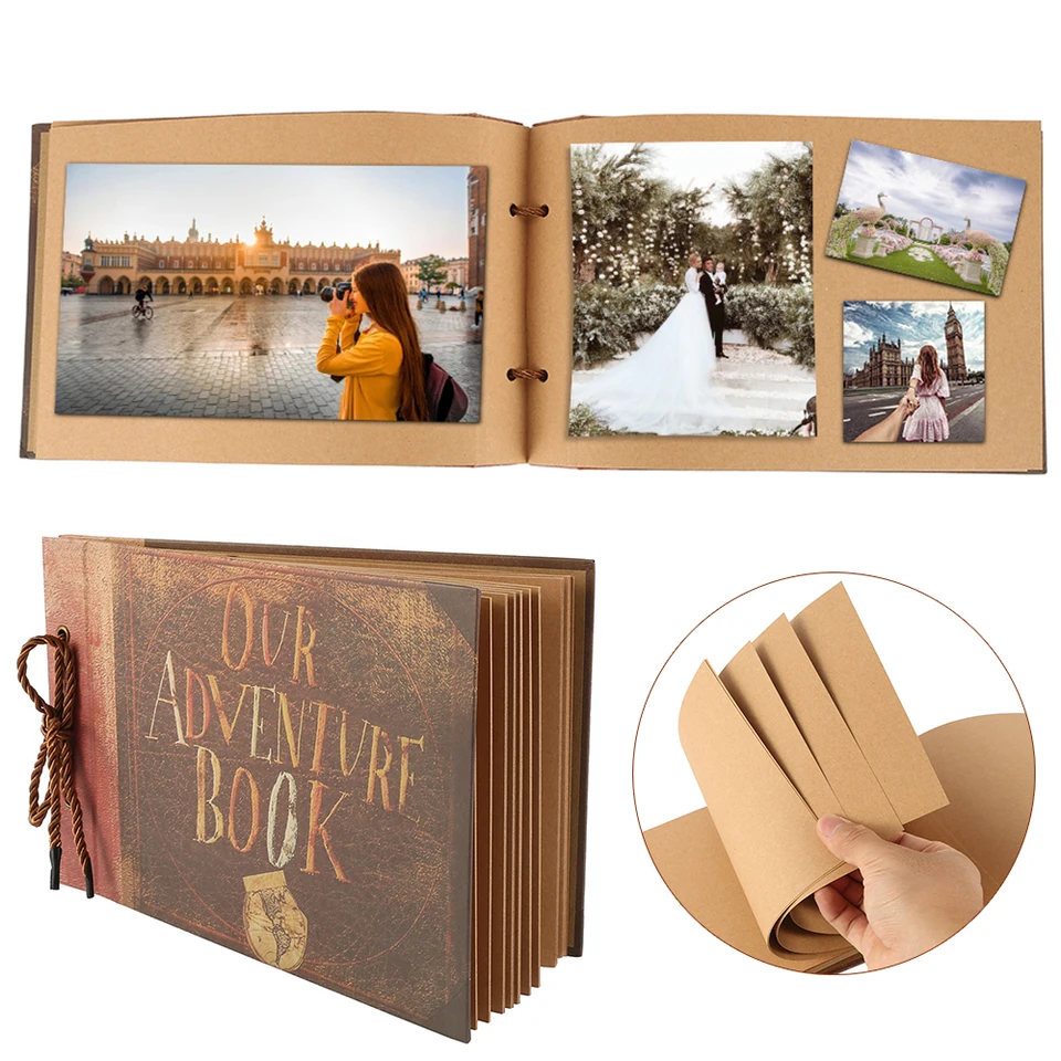 Adventure Book – Album Ricordi Fai Da Te 30,5x30,5 Cm, 60 Pagine Autoadesive, Copertina 3D Con Casa E Globo, Regalo Per Viaggiatori - 4