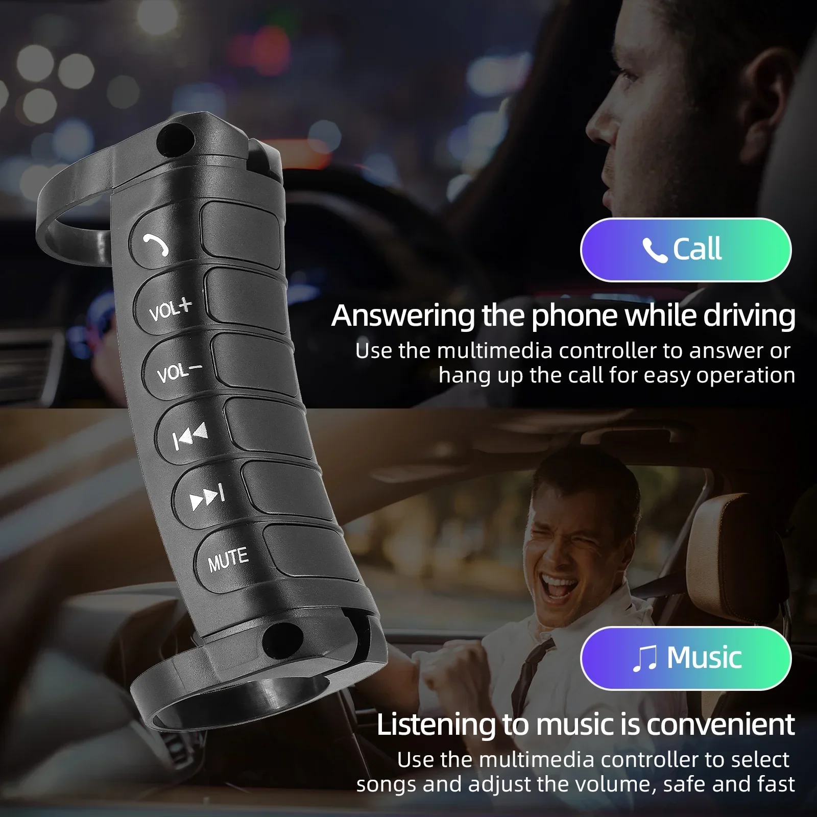 Steering Wheel Remote Control Multi-function DVD Button Universal Wireless Car Steering Wheel Switch for Car Navigation