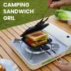 Grill Clip Removable Pan Portable Campfire Pie Maker Set Foldable Sandwich Baking Pan Double Pie Irons for Camping for Mountain 5