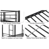Twin Over Twin Bunk Bed Frame with Trundle,Metal Bunkbed Bedframe with Sturdy Guard Rail and 2 Ladders for Kids/Adults,Can be Di 5