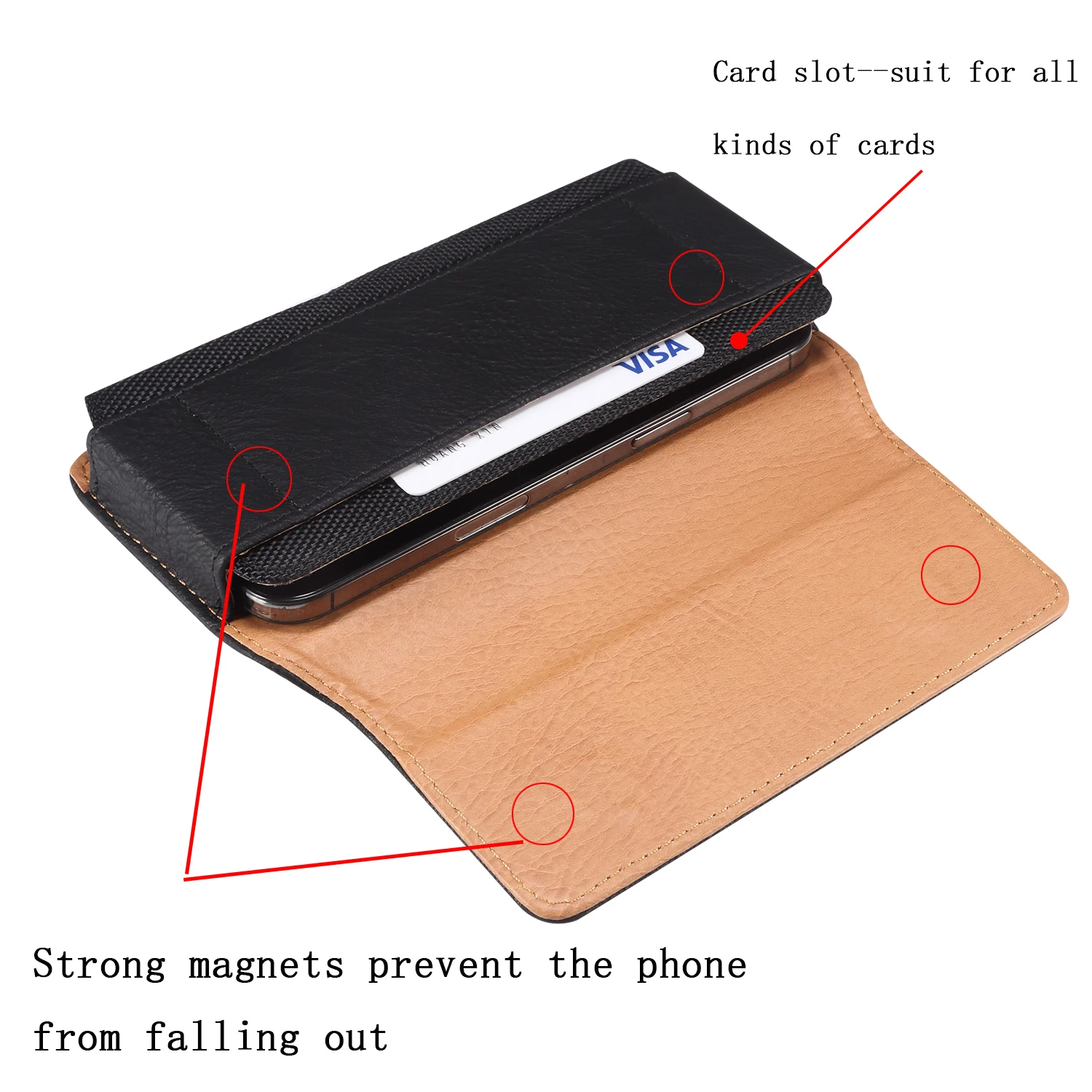 FULAIKATE iPhone 14 Pro Max 용 범용 허리 걸이 파우치 12 미니 케이스 용 수평 4.7 -6.9 프리미엄 소 가죽 질감 가방