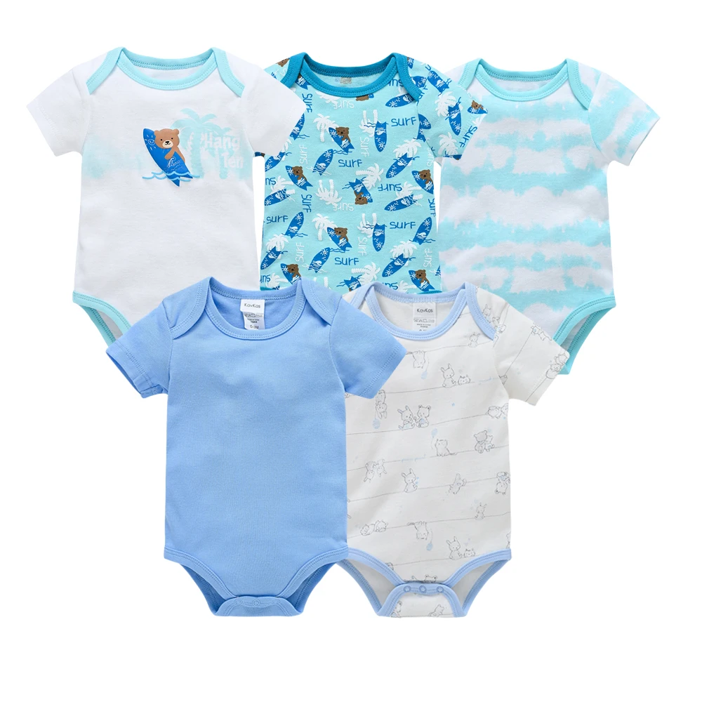 

5PCS Baby Clothes Boys Romper Infant Babi Girls Bodysuits Newborn Clothing 100%Cotton Kids Jumpsuit Roupas De Bebe 0-12M