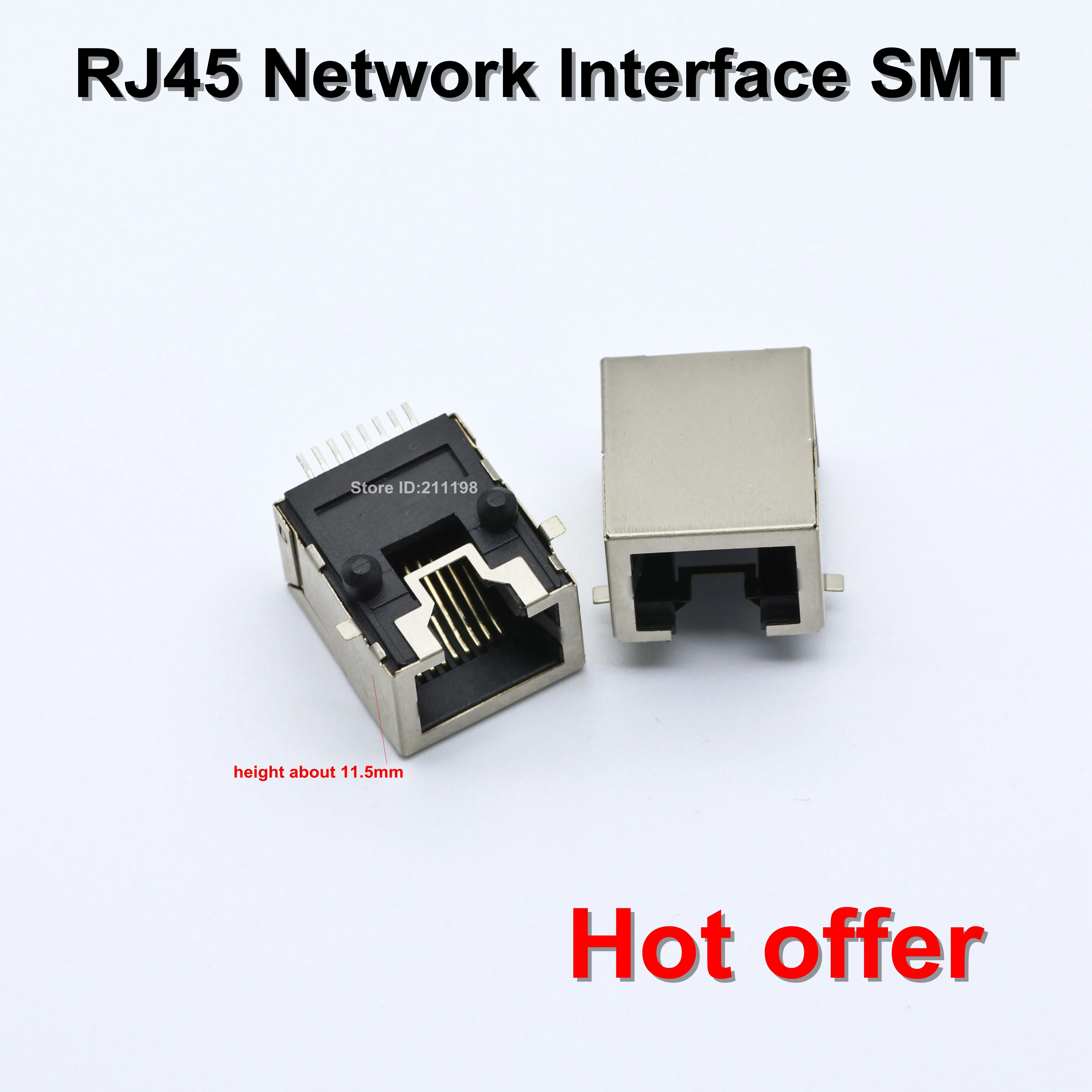 

5 шт. SMT RJ45 8P8C разъем для подключения к печатной плате Сетевая розетка интернет модульный