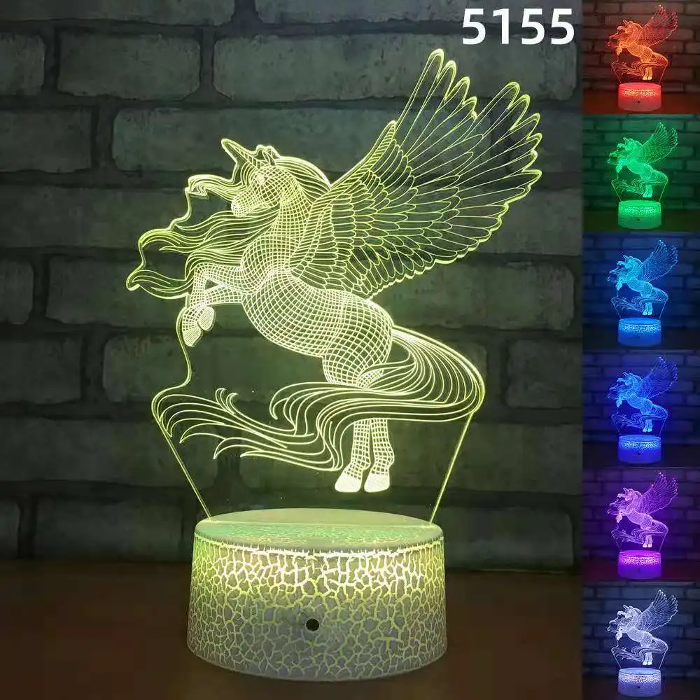 Lampe personnalisée 3D LED Licorne - LE CHEVAL ENCHANTÉ