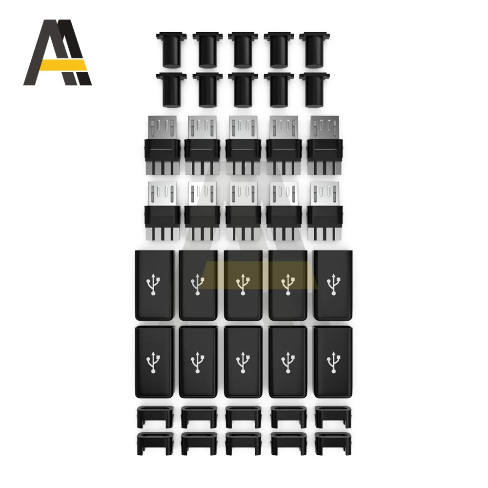 

10pcs/lot 4 Pin Micro USB Male Connector DIY Date Cable OTG Line Plastic Shell Jack Tail Socket T Plug Terminals Micro Converter