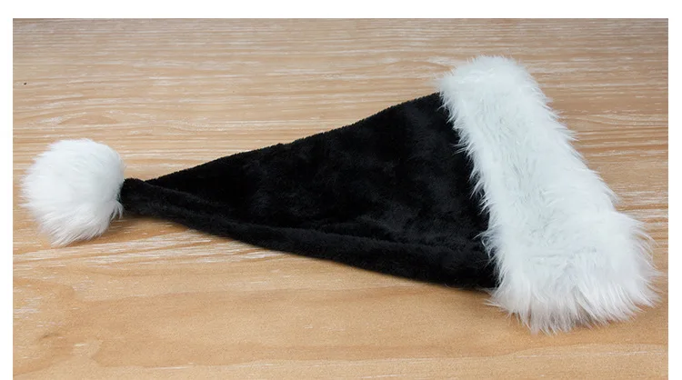Description Picture 6 of itemThick and Soft Black Christmas Hat with Big Ball for Halloween Party
