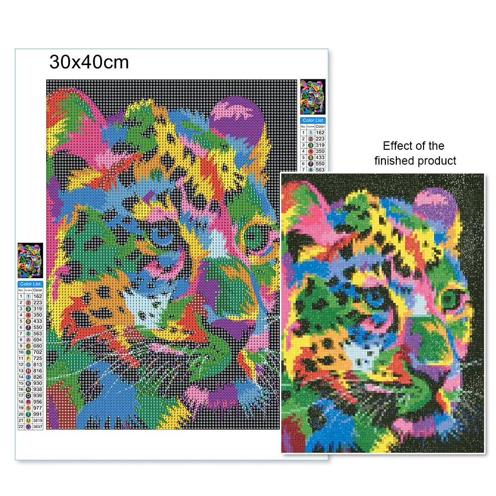 5D DIY Diamond Painting Animals Lion Cat Tiger Cross Stitch Kit Full Drill Round Embroidery Mosaic Art Picture of Rhinestones diamond painting