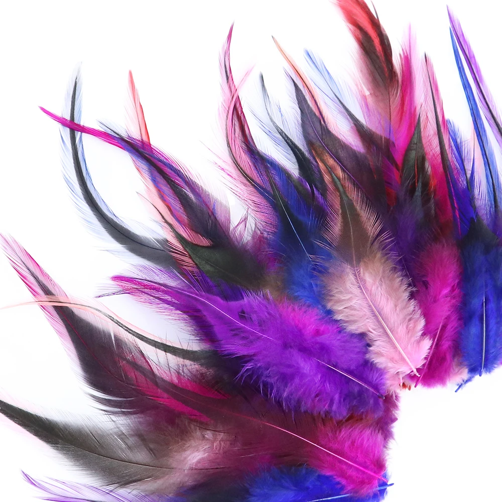 Natural Chicken Feather 100pcs 4-6inch Rooster Handicraft Jewelry Fly Tying Materials