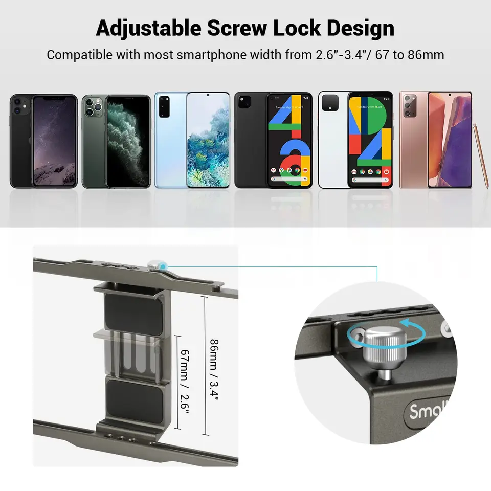 SmallRig スマートフォン用(スマホ用 ケージキット 3155B) Amazon.com: SmallRig All-in-One Universal Phone Video Rig