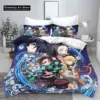 Anime Demon Slayer kamado Nezuko Anime Bedding Set Boys Girls Twin Queen King Size Duvet Cover Pillowcase Bed boys Adult Bedroom 1