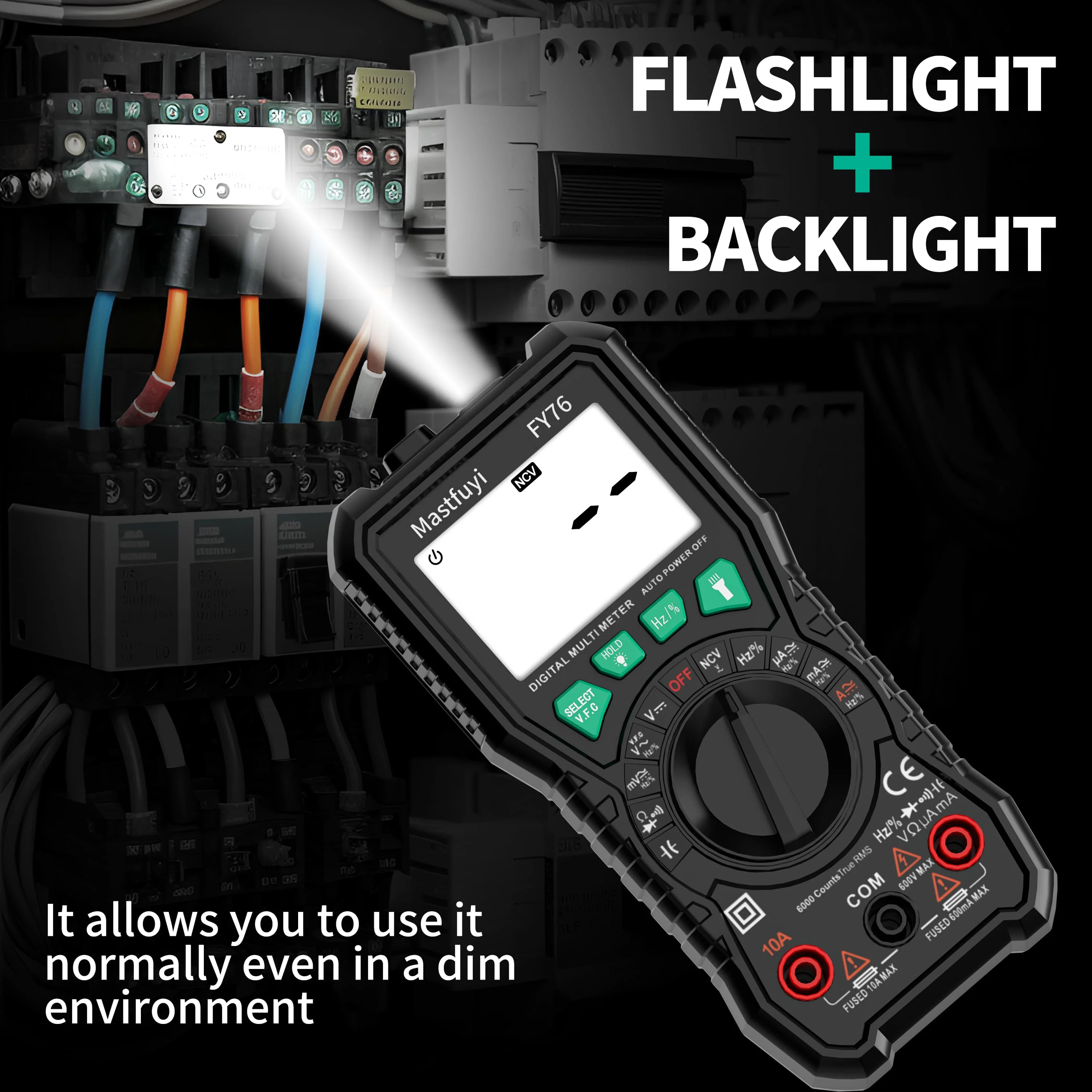 MASTFUYI Digital Multimeter Ammeter AC DC Voltmeter Mini Hand Held Digital Multimeter Cable Ohm Meter With Probe Combination 6