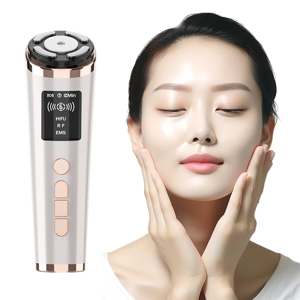 

Hifu Face Lifting Machine Mini LED Facial Radio Frequency Instrument Ultrasound EMS High Frequency Vibration Body Slimming Tool