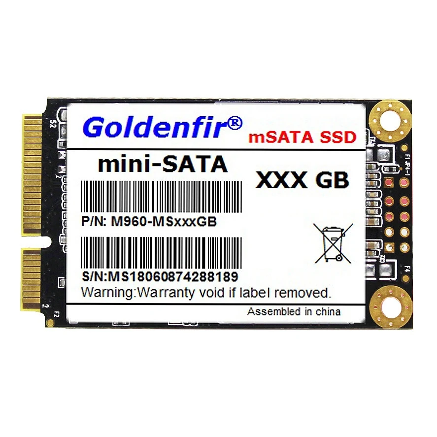 Goldenfir Msata SSD 컴퓨터 내장 솔리드 스테이트 하드 드라이브 (60GB), 최대 500 MB/S, 3.8mm, 60G SATAIII