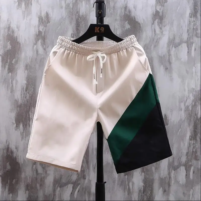 2023 Youth popular casual fashion straight Shorts Men wear color-matching beach pants thin quick-drying five-quarter pants