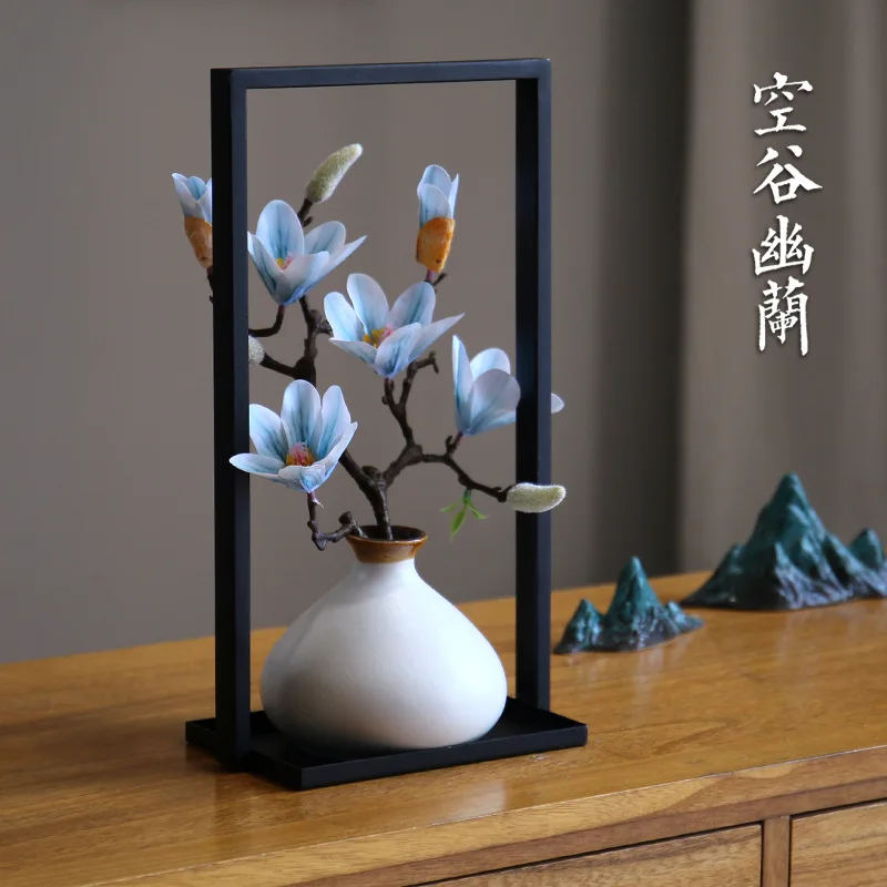 

New Chinese style home decoration porch living room wine cabinet decoration study tabletop ceramic creative vase decoration