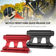 

Bike Car Roof Mount Rack Alloy Front Fork Block Mount Rack Quick Release Thru Axle Carrier For Road Bikes