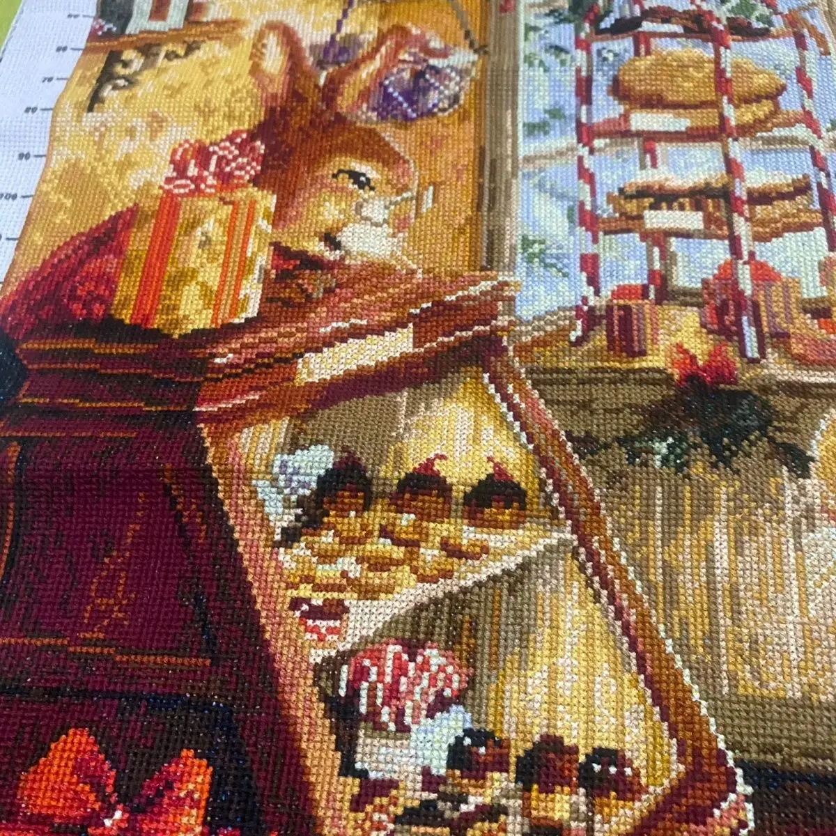 (Finished product) Pure handmade cross stitch finished Peter Rabbit 56 * 72 cm