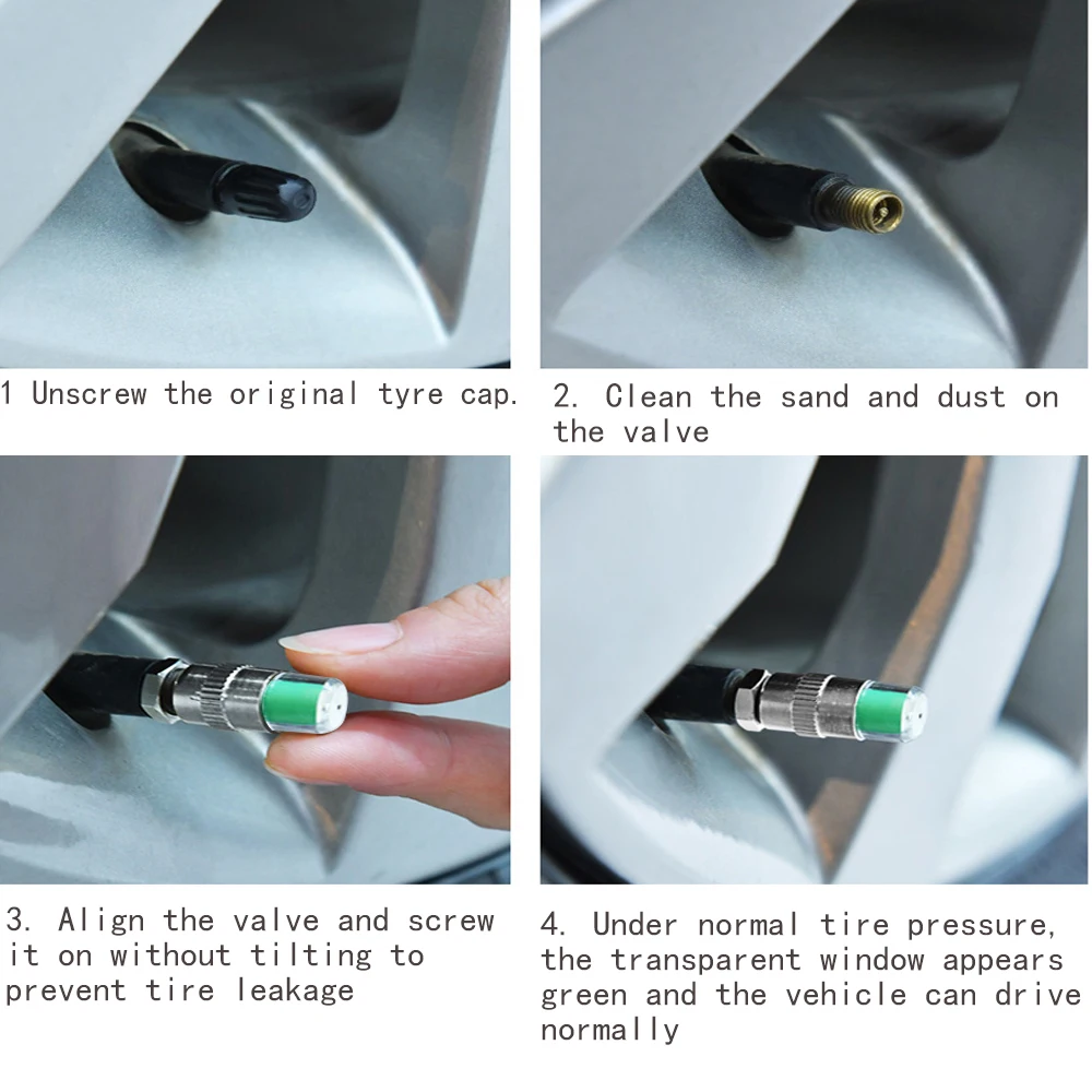 Auto Car Tire Pressure Monitor Valve Stem Caps Sensor Indicator Alert Diagnostic Tools Kits 4PCS/lot