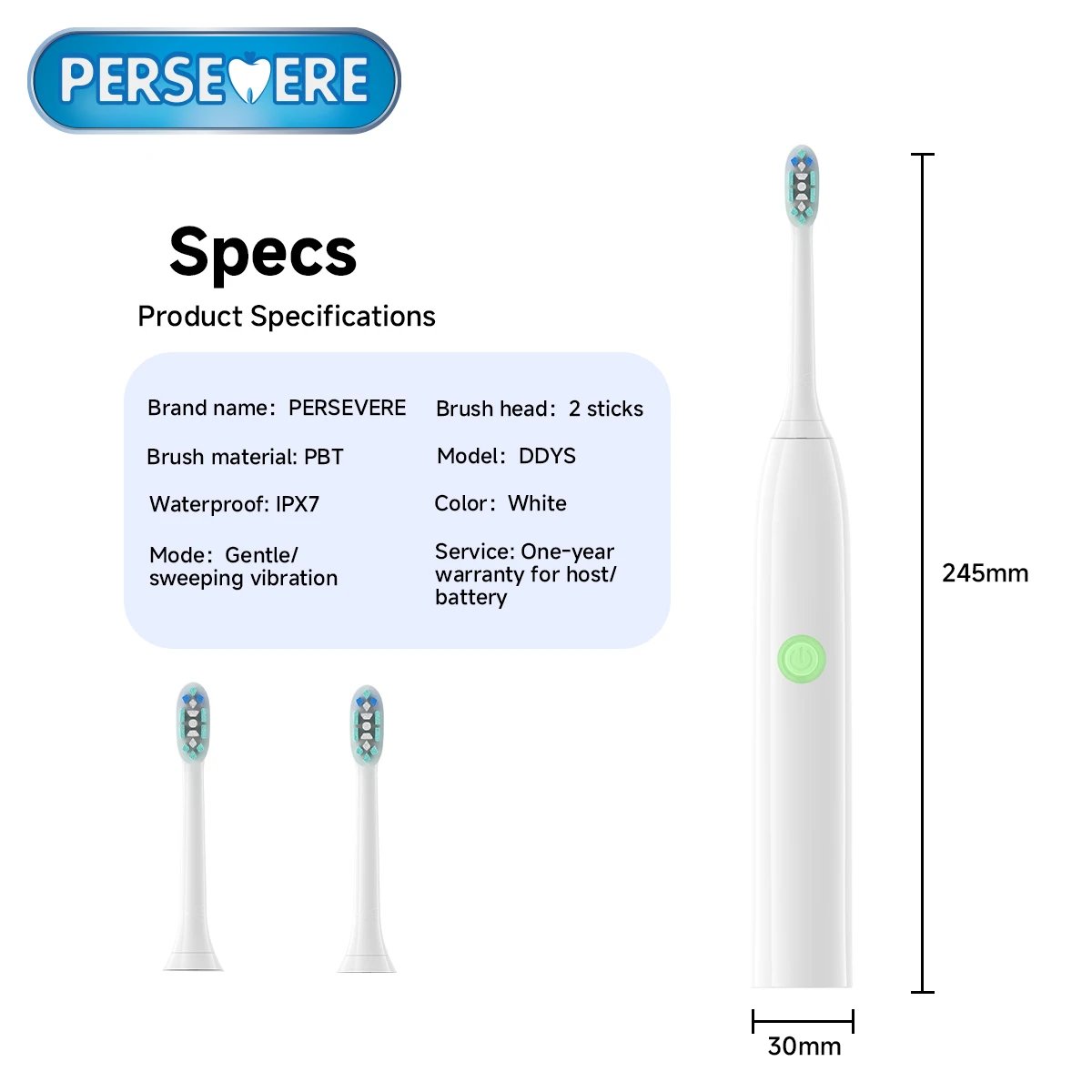 2026년 업그레이드된 소닉 전동 칫솔 IPX7 방수 스마트 소닉 브러쉬 초음파 미백 치아 칫솔