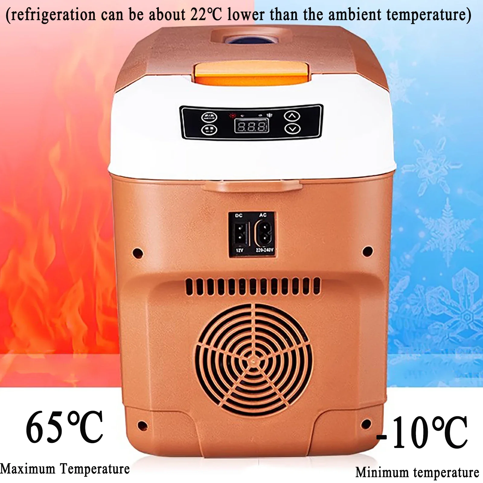 10L Mini Refrigerator Cold & Warm Dual-purpose Portable Outdoor Food Drinks Cooler Fridges with LED Smart Display DC12V 24V 220V