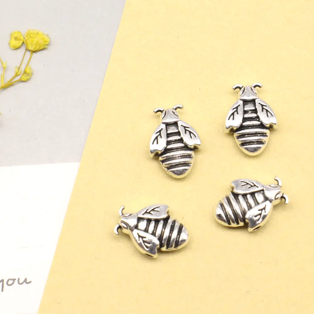 

10pcs 10x15mm Bees Small Hole Beads Pendants Jewelry Making Craft Diy Ladies Jewelry Antique Silver Color