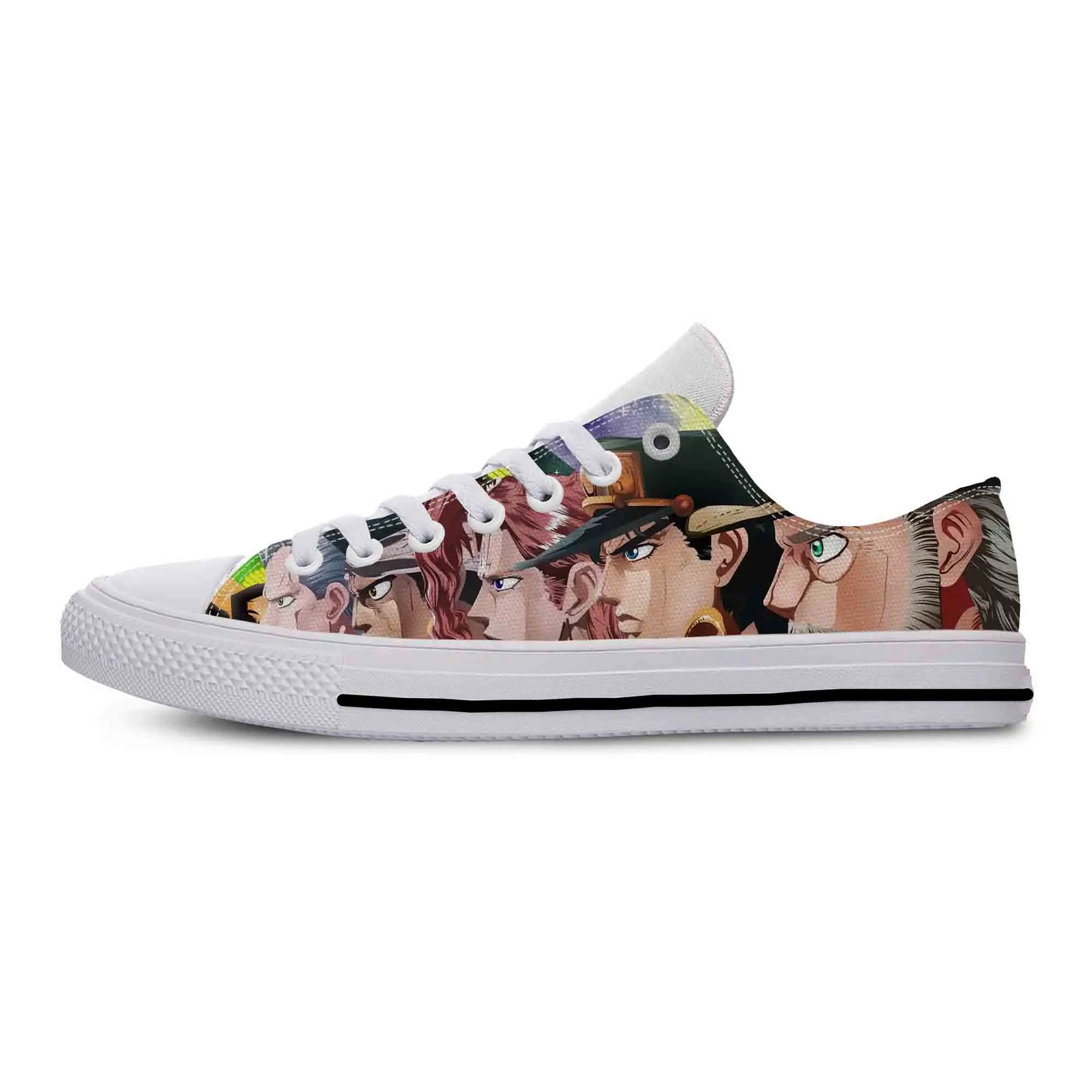 

Кроссовки мужские/женские из легкой ткани, аниме невероятные приключения Джоджо, с 3D принтом, Модные низкие кеды, Повседневные Дышащие кеды