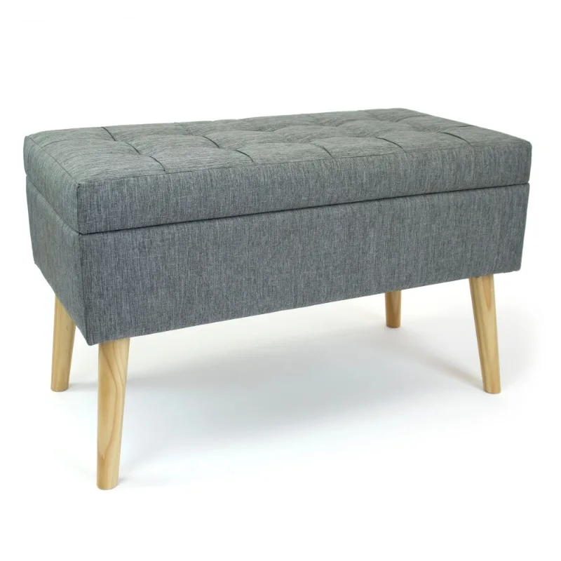 

Humble Crew Brooklyn Tufted & Storage Bench, Gray, Ages 3 and Up Furniture