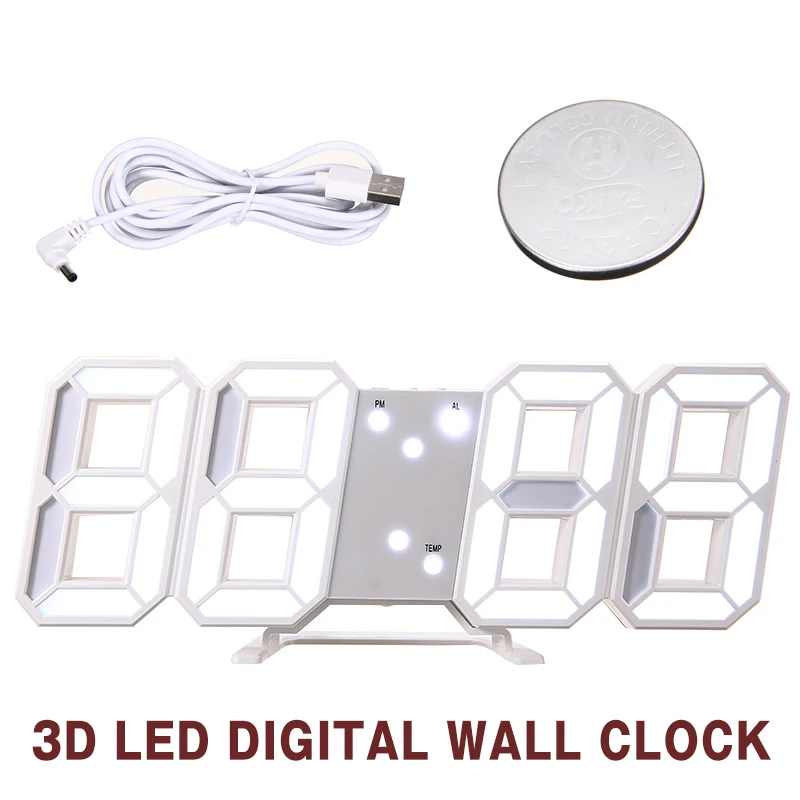 3D LED Wall Clock Modern Design Digital Table Clocks Desk Table Clock
