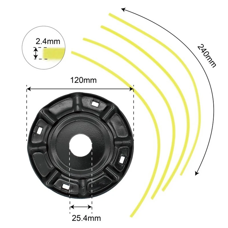 Steel Lawn Mower Head Free 4 Lines Replacement Gasoline/Lithium Grass Trimmer Head Removal Of Garden Weed Brushcutter Part 2