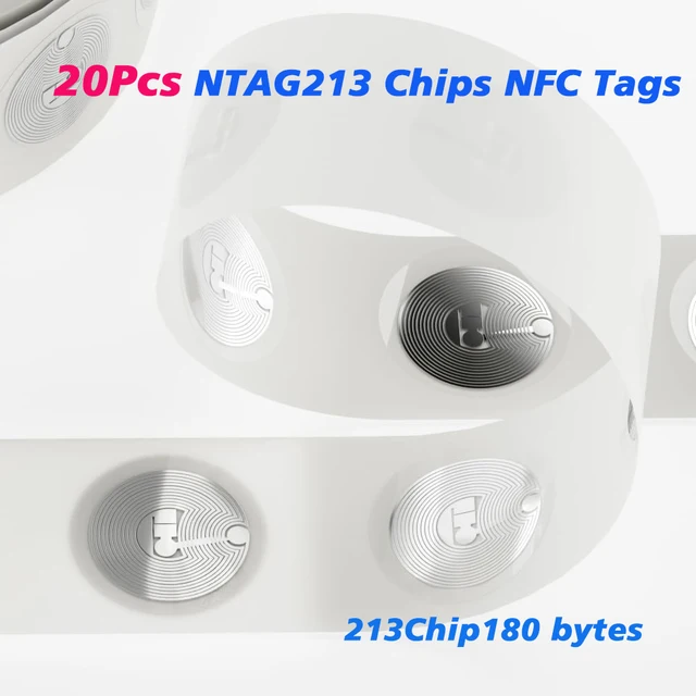 Pegatinas NFC de 20 piezas, Chips NTAG215, etiquetas NFC