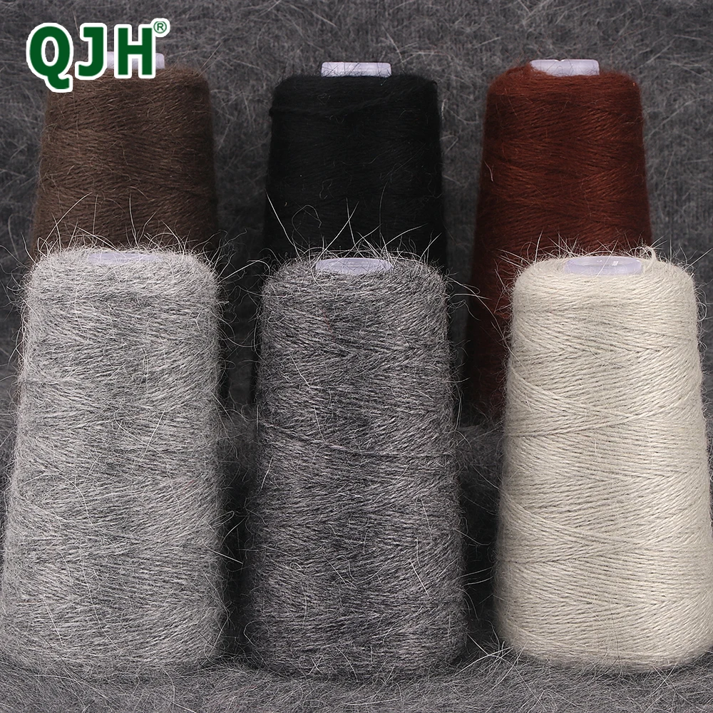 

QJH Long-Haired Mink Wool Medium Thick Mink Wool Yarn DIY Machine Weaving Hand-Woven Mink Cashmere Wool Yarn (3.52 Ounce,678yd)